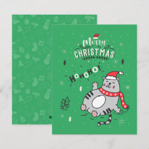 Cute and Funny Cat Christmas joyful Greetings Holiday Card