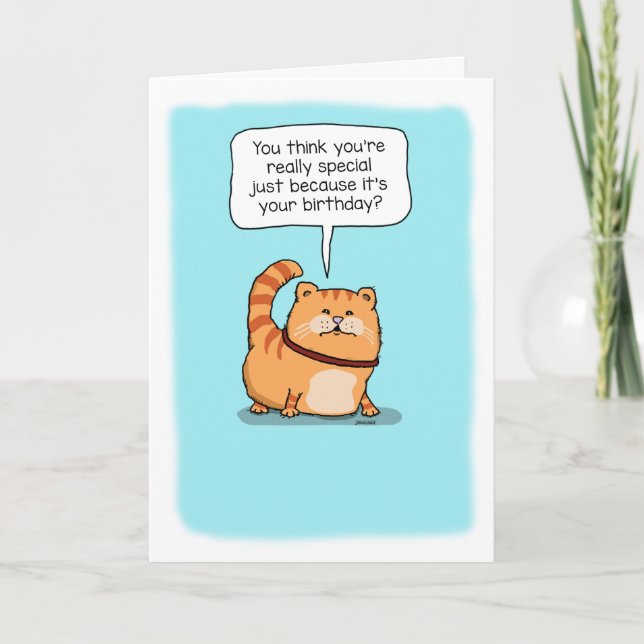Cute and Funny Cat Really Special Birthday Card (Front)