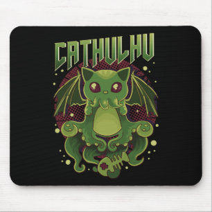 Cute And Funny Cathulhu Kawaii Cat Cthulhu  Mouse Pad