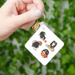 Cute and Funny Christmas Cats Keychain