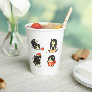 Cute and Funny Christmas Cats Paper Cups