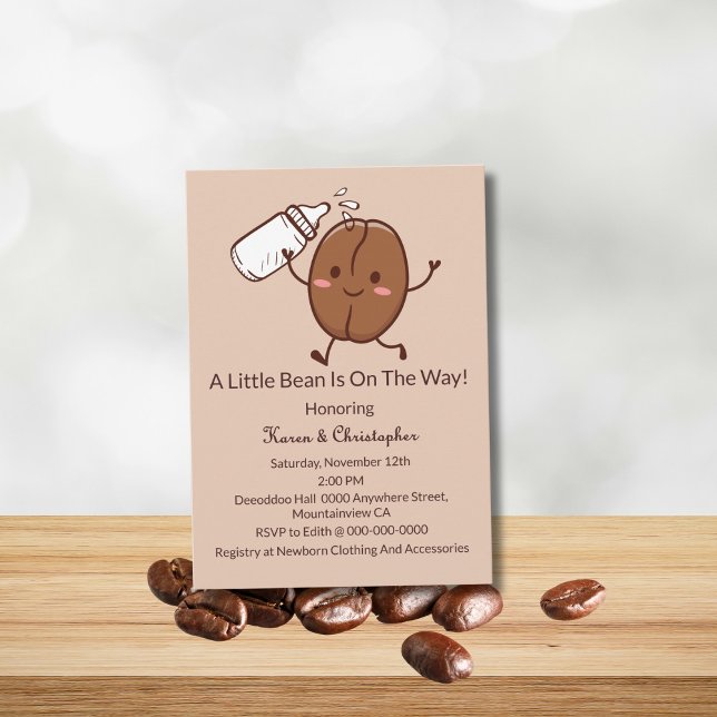 Cute And Funny Coffee Lover Baby Shower Invitation (Creator Uploaded)