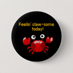 Cute and Funny Crab Design for Ocean Lovers 2 Inch Round Button