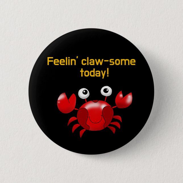 Cute and Funny Crab Design for Ocean Lovers 2 Inch Round Button (Front)