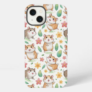 Cute and funny dancing hamster pattern iPhone 13 case