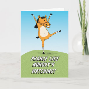 Cute and Funny Dancing Horse Birthday Card
