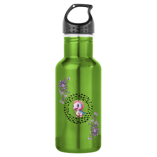 cute and funny dino 532 ml water bottle (Front)