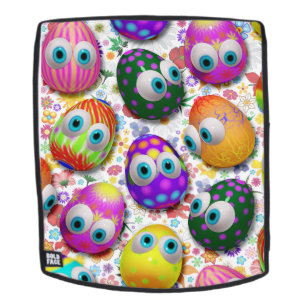Cute and Funny Easter Eggs Cartoon Backpack