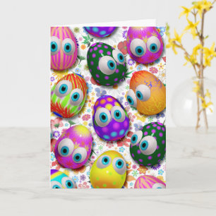 Cute and Funny Easter Eggs Cartoon Card