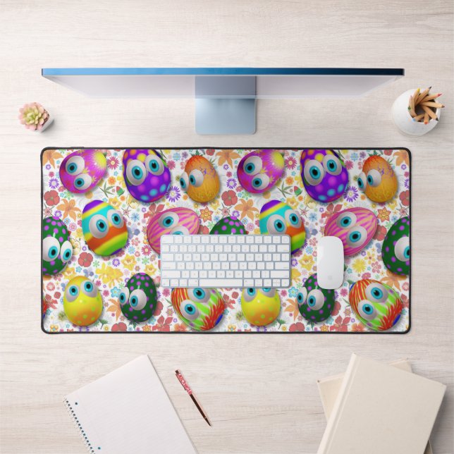 Cute and Funny Easter Eggs Cartoon Desk Mat (Office 1)