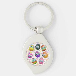 Cute and Funny Easter Eggs Cartoon Keychain