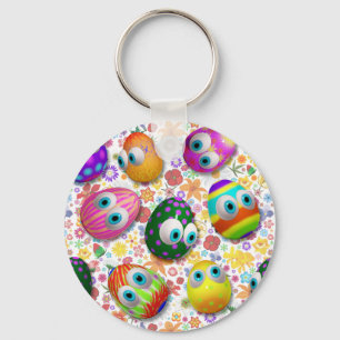 Cute and Funny Easter Eggs Cartoon Keychain