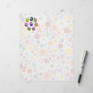 Cute and Funny Easter Eggs Cartoon Letterhead
