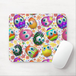 Cute and Funny Easter Eggs Cartoon Mouse Pad