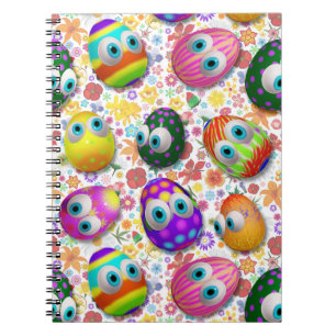 Cute and Funny Easter Eggs Cartoon Notebook