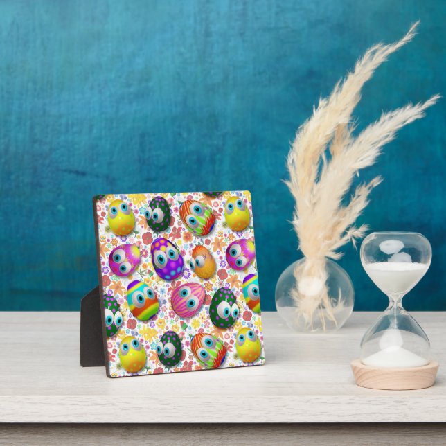 Cute and Funny Easter Eggs Cartoon Plaque (Insitu)