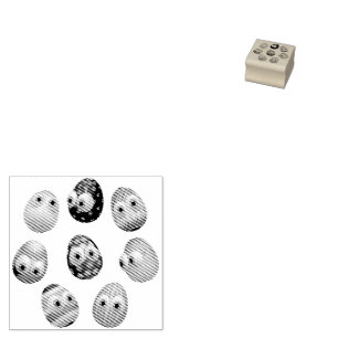 Cute and Funny Easter Eggs Cartoon Rubber Stamp