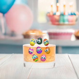 Cute and Funny Easter Eggs Cartoon Whiskey Glass