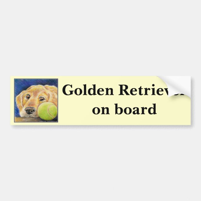 Cute and funny Golden Retriever Bumper Sticker (Front)