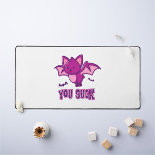 Cute and Funny Halloween Vampire Bats You Suck Desk Mat