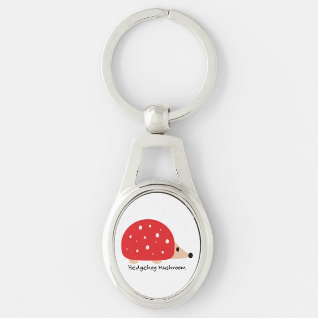 Cute and Funny Hedgehog Mushroom Keychain (Front)