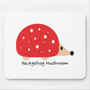 Cute and Funny Hedgehog Mushroom Mouse Pad