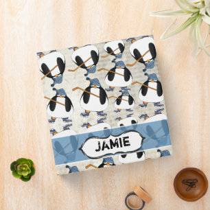 Cute and Funny Hockey Penguin Pattern Binder