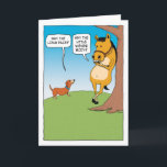Cute and Funny Horse and Dachshund Birthday Card<br><div class="desc">Here's a cute and funny birthday card that features a wiener dog (dachshund) having an interesting conversation with a horse. Life's big and small questions are addressed!

Thanks for choosing this original design by © Chuck Ingwersen. I post my cartoons just about every day on Instagram: https://www.instagram.com/captainscratchy</div>