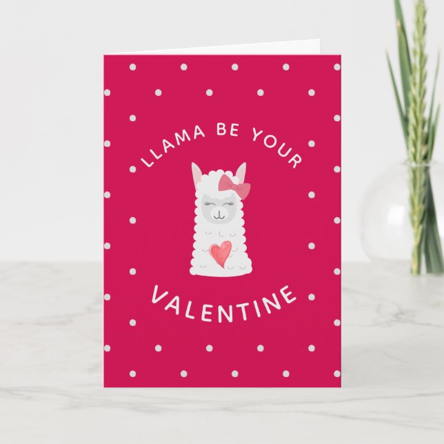 Cute and Funny LLama Valentine's Day Holiday Card (Front)