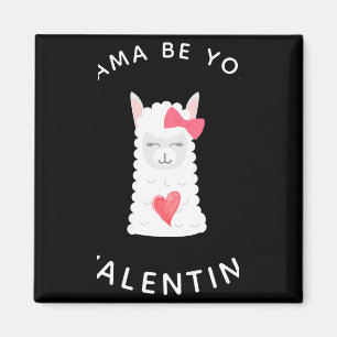 Cute And Funny Llama Valentines Day T Shirt Magnet