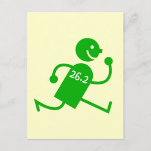 Cute and funny marathon postcard
