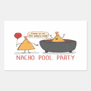 Cute and Funny Nacho Pool Party in Salsa Sticker