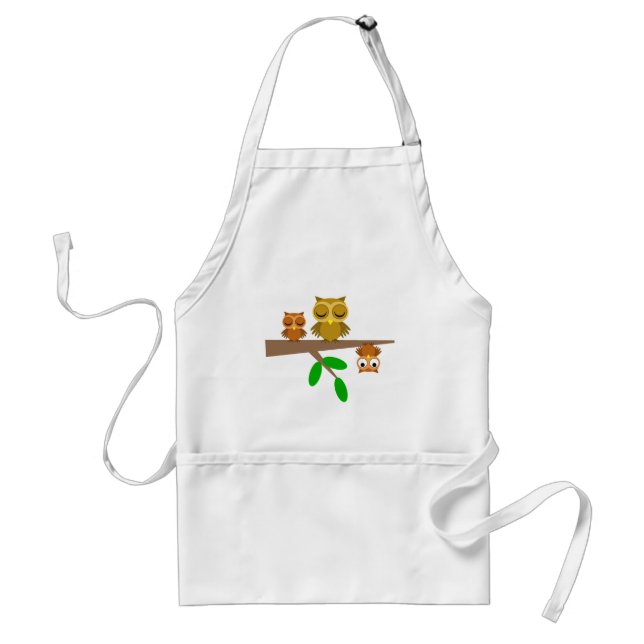 cute and funny owls standard apron (Front)