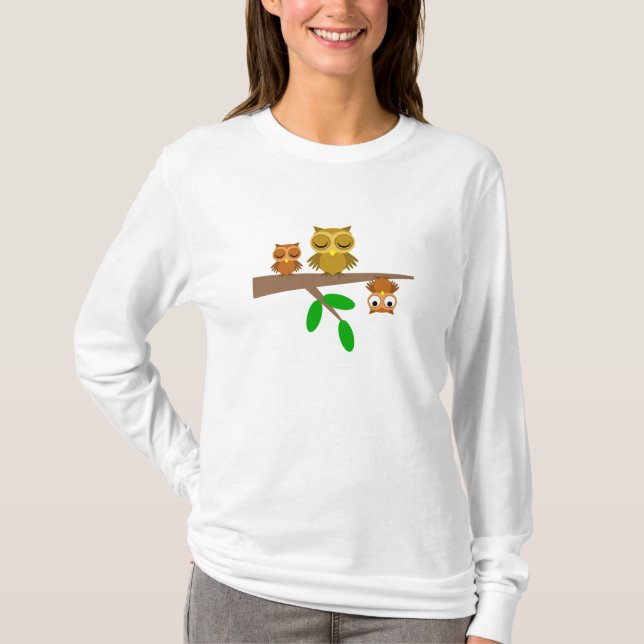 cute and funny owls T-Shirt (Front)