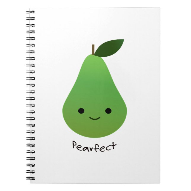 Cute and Funny Pearfect Pear Notebook (Front)