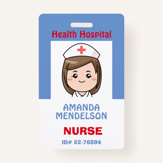 Cute and Funny personalized Nurse ID Badge (Front)
