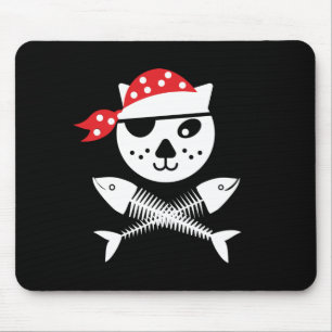 Cute And Funny Pirate Kids Cat Mouse Pad