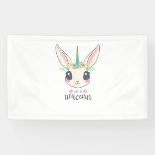 cute and funny rabbit unicorn banner