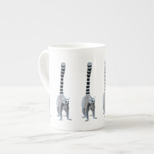 Cute and Funny Ring-tailed Lemurs Bone China Mug