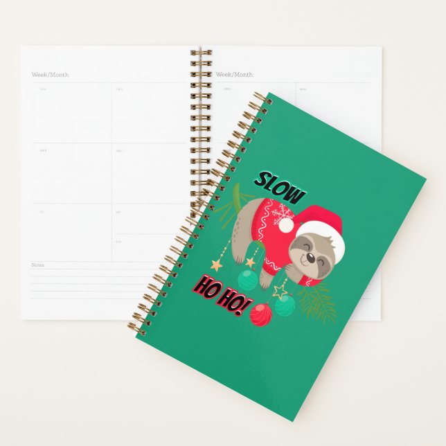 Cute and Funny Santa's Sloth Slow Ho Ho Planner (Display)
