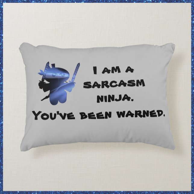 Cute and Funny Sarcasm Ninja Accent Pillow (Bookmark my store! https://www.zazzle.com/store/capricepetit)