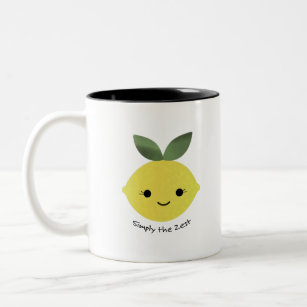 Cute and Funny Simply The Zest Kawaii Lemon Two-Tone Coffee Mug