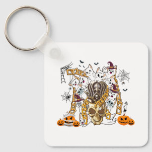 Cute and Funny Spooky Evil Cats Keychain