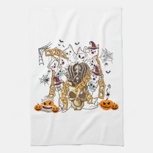 Cute and Funny Spooky Evil Cats Kitchen Towel