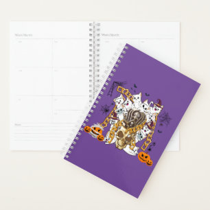 Cute and Funny Spooky Evil Cats Planner