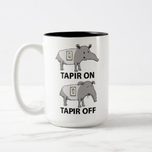 Cute and Funny Tapir On Tapir Off Two-Tone Coffee Mug