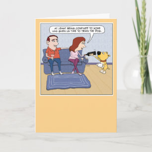 Cute and Funny Training Dog to Pour Wine Card