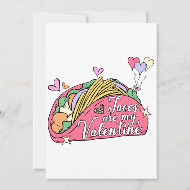 Cute and Funny Valentine's Day for Taco Lovers  Invitation (Front)