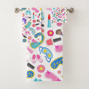 Cute and Girly Makeup Bath Towel Set