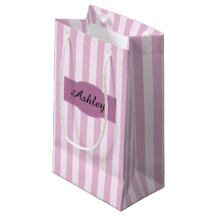 Cute and Girly Monogarm Stripes Pattern Small Gift Bag